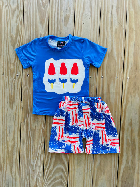 Bowtism Boys Bomb Pop Shorts Set - Bowtism